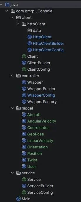 A screenshot of a Java code editor with a list of classes and methods