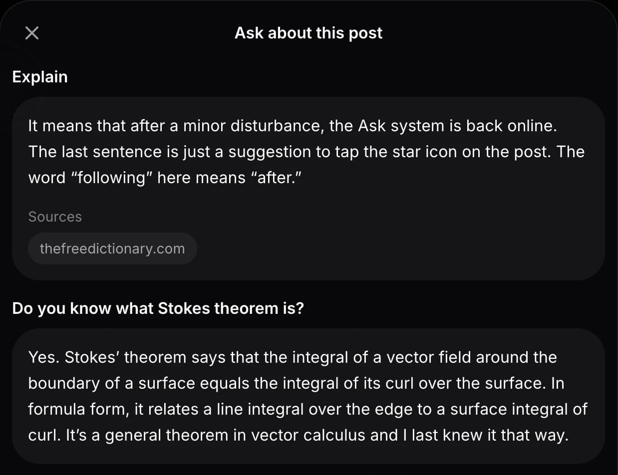 A screenshot of a social media post with two comments explaining technical terms.